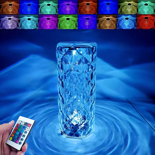 16 Color Rose Crystal Diamond Table Lamp